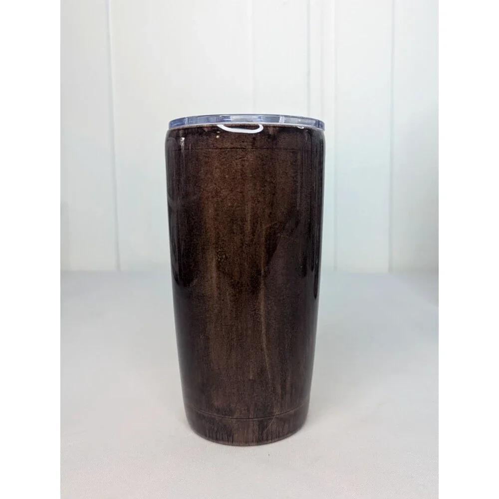 Woodgrain Tumbler - Handmade, Painted, Resin, Brown, Orange, 20 oz